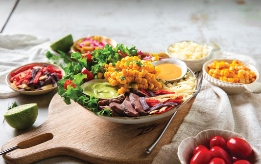 Fire & Lime Salad with steak