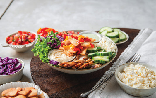 Loaded Pita Salad with chicken